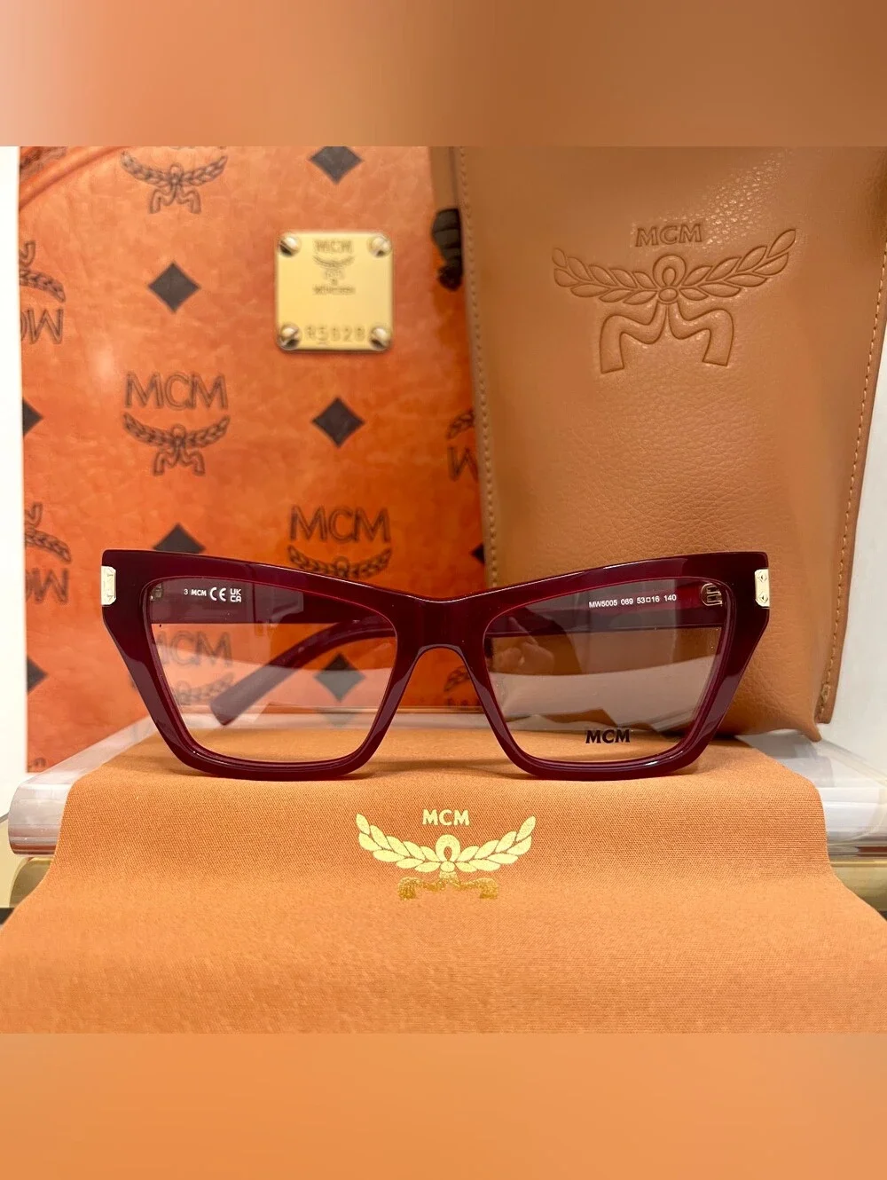 MCM MW5005 069 Shiny Bordeaux Modified Cat Eye Eyeglasses